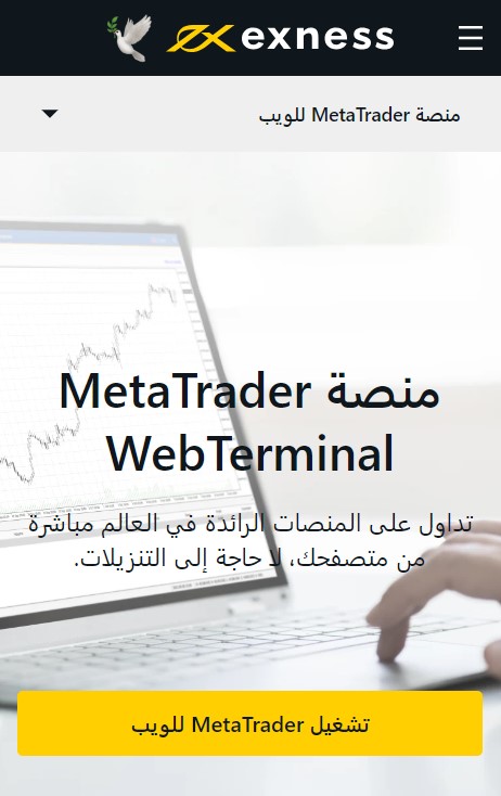 Exness MetaTrader WebTerminal.