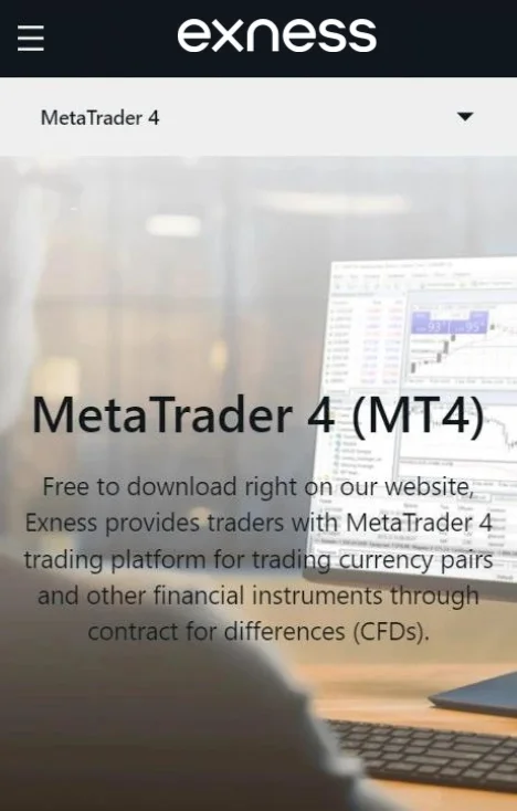 Exness MetaTrader 4 (MT4).