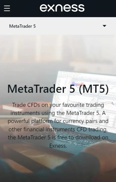 Exness MetaTrader 5 (MT5).