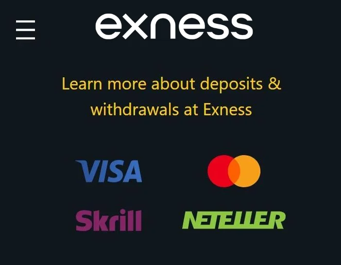 Exness deposits and withdrawals.