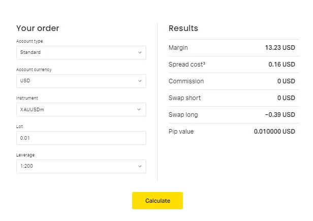 Exness Investmenr Calculator